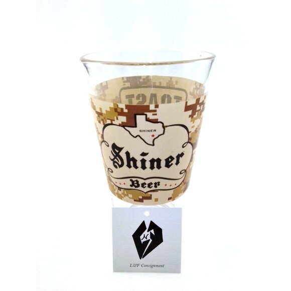 Toast Our Troops Etch Glass Beverage Glass Limited Edition Shiner Beer 14oz. - Picture 6 of 6